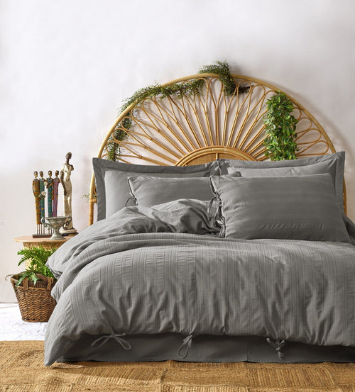Asir Lenjerie de pat din bumbac, Lucca Gri, 200 x 220 cm