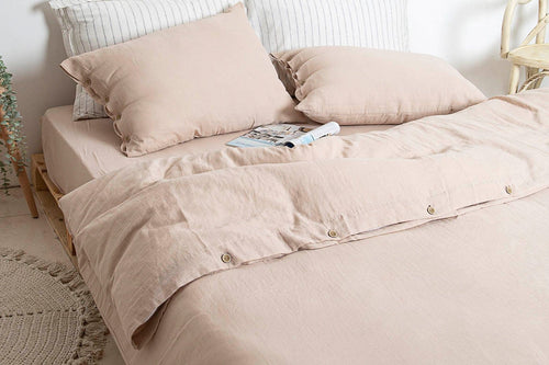 Asir Lenjerie de pat din bumbac, Marla Bej, 200 x 220 cm