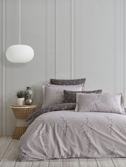 Asir Lenjerie de pat din bumbac, Mayda Gri / Multicolor, 200 x 220 cm