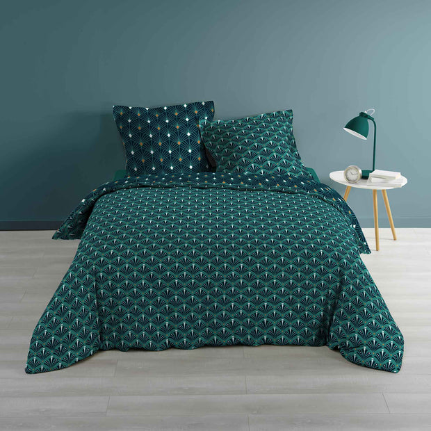 U10 Lenjerie de pat din bumbac, Meloe Albastru, 260 x 240 cm