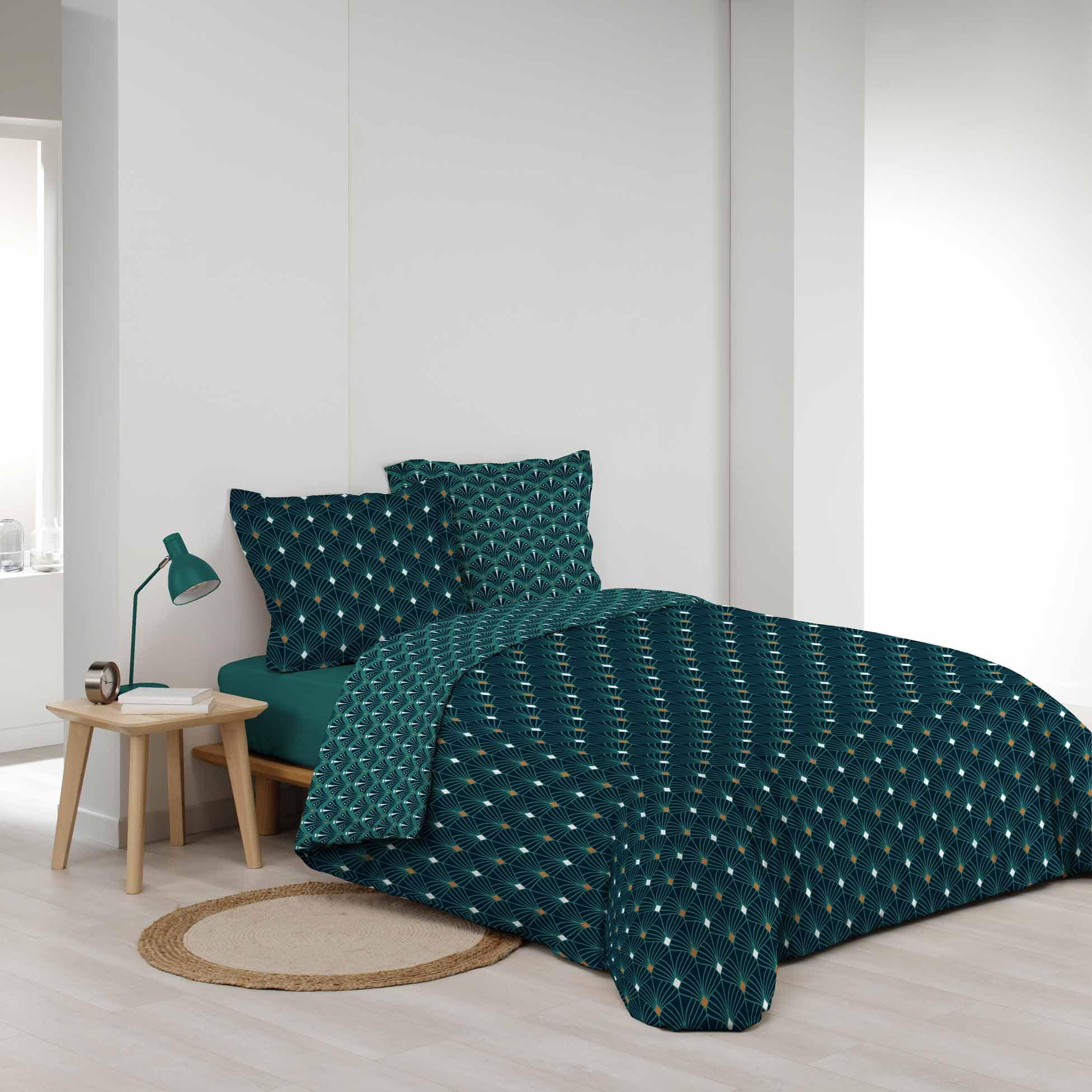 U10 Lenjerie de pat din bumbac, Meloe Albastru, 260 x 240 cm