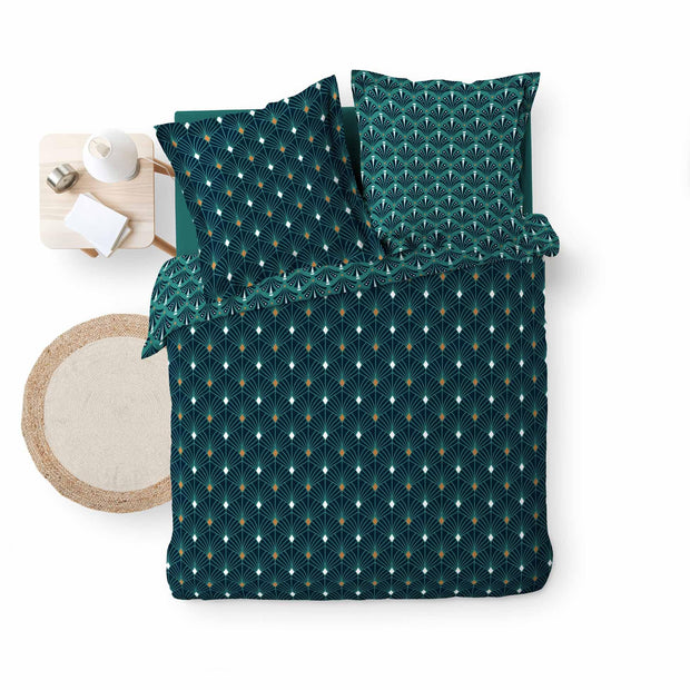 Lenjerie de pat din bumbac, Meloe Albastru, 260 x 240 cm (3)