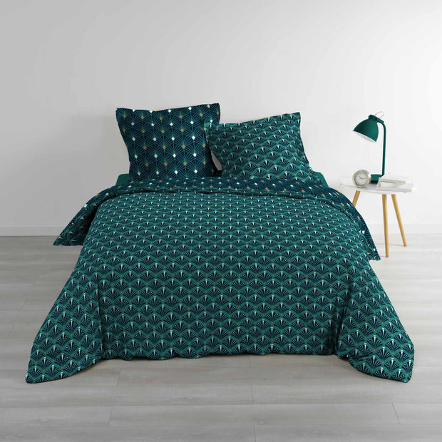 Lenjerie de pat din bumbac, Meloe Albastru, 260 x 240 cm (5)