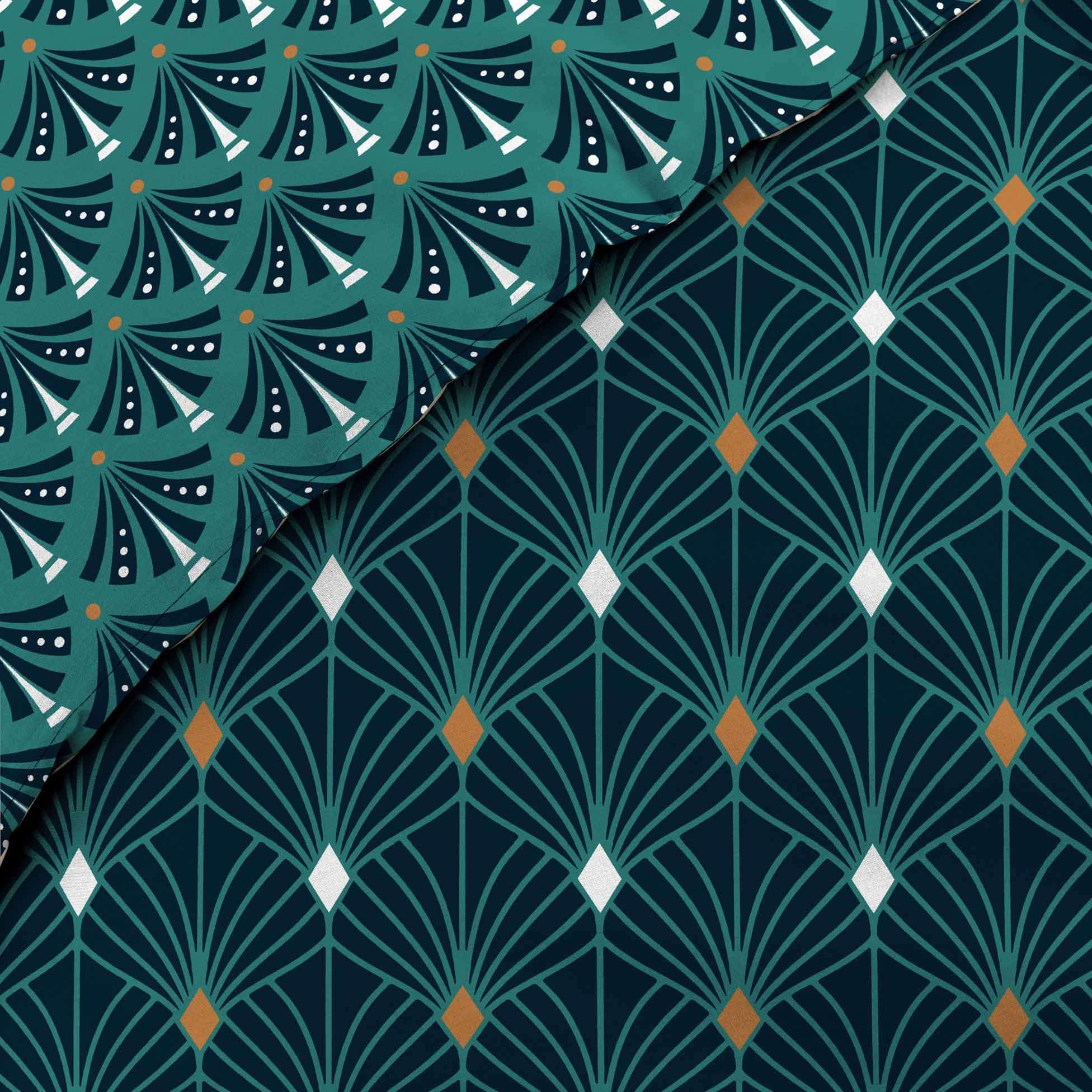 U10 Lenjerie de pat din bumbac, Meloe Albastru, 260 x 240 cm