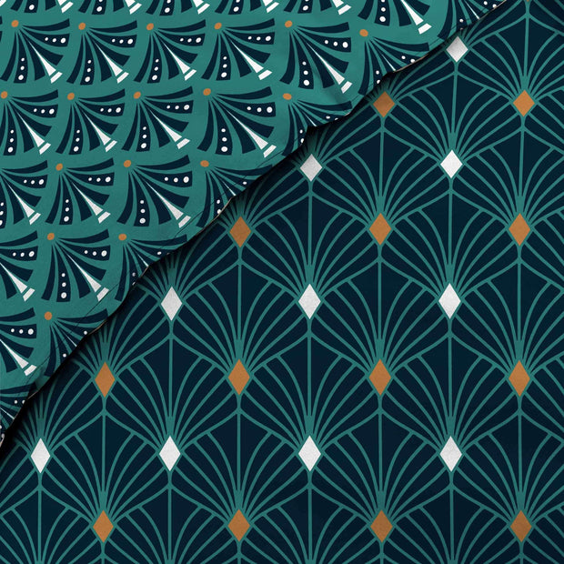 U10 Lenjerie de pat din bumbac, Meloe Albastru, 260 x 240 cm