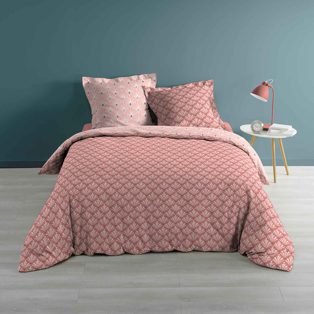 U10 Lenjerie de pat din bumbac, Meloe Roz, 240 x 220 cm