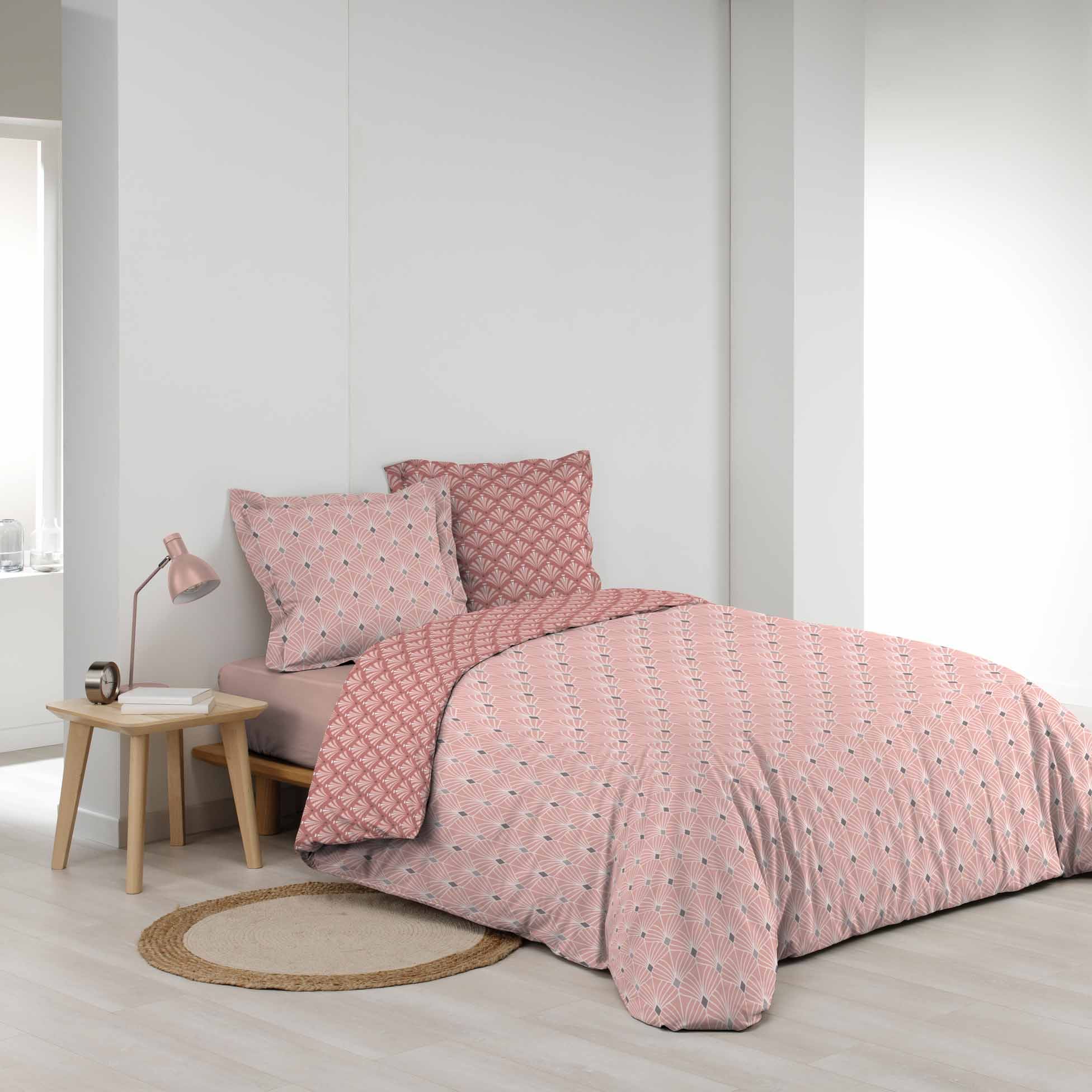 Lenjerie de pat din bumbac, Meloe Roz, 240 x 220 cm (2)