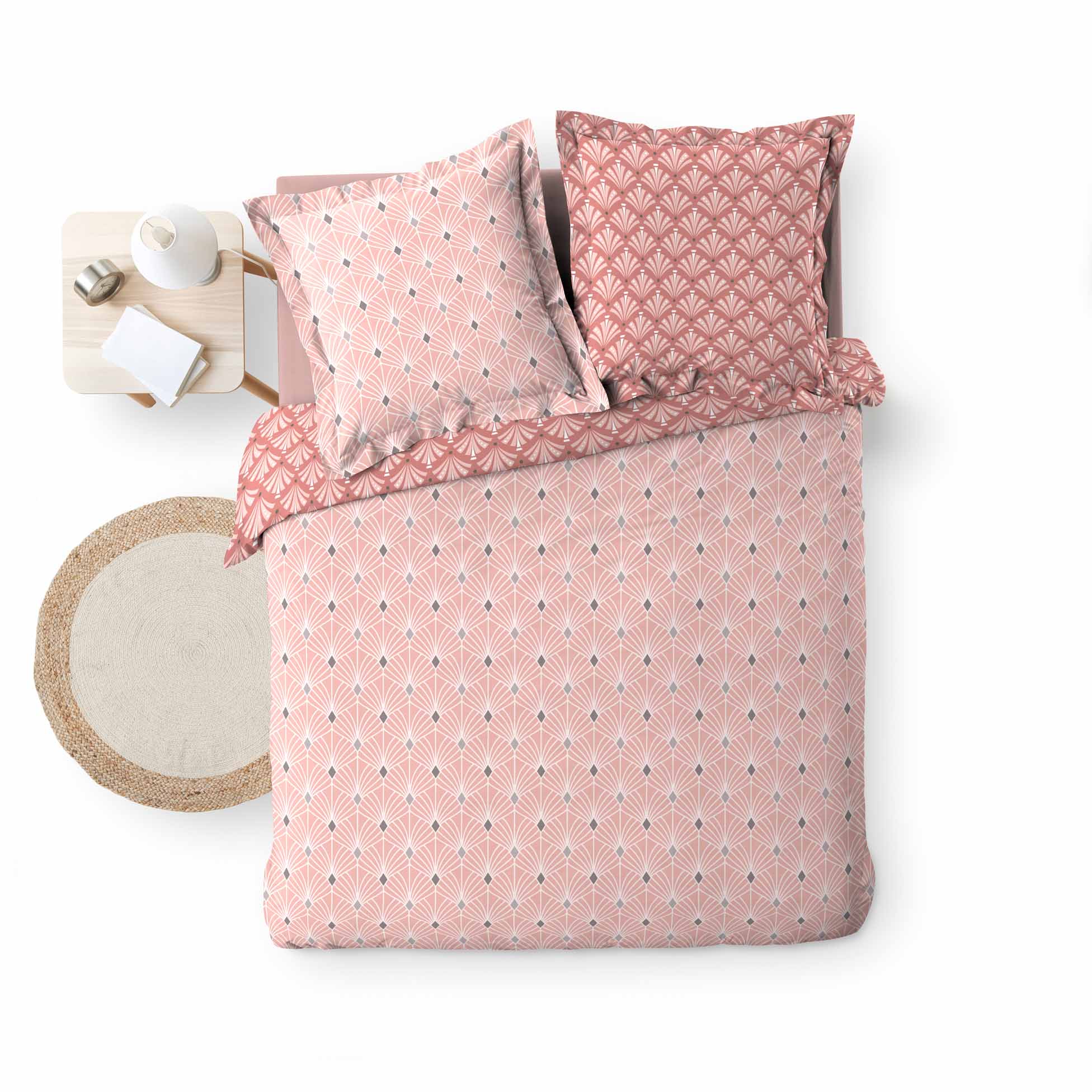 Lenjerie de pat din bumbac, Meloe Roz, 240 x 220 cm (3)