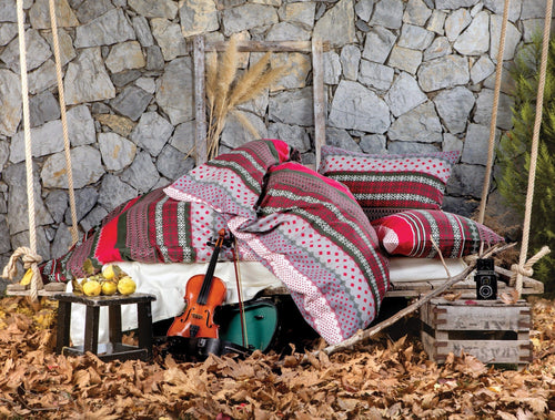 Asir Lenjerie de pat din bumbac, Merida Multicolor, 200 x 220 cm