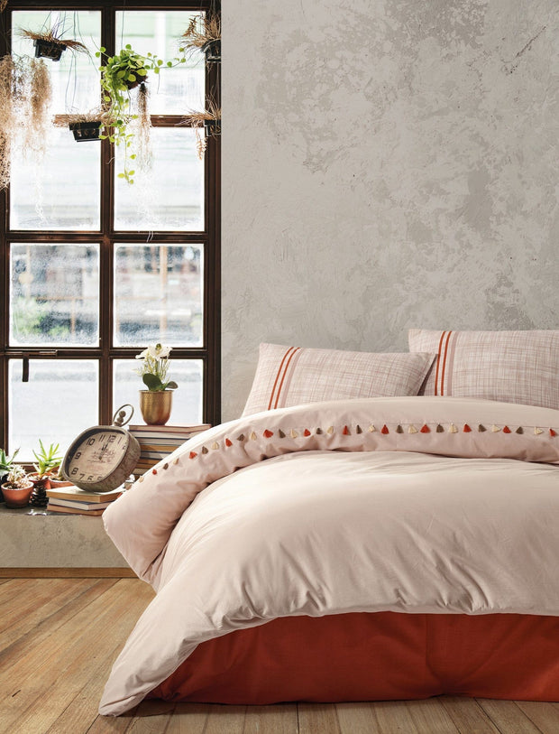 Asir Lenjerie de pat din bumbac, Merri Bej / Multicolor, 160 x 220 cm