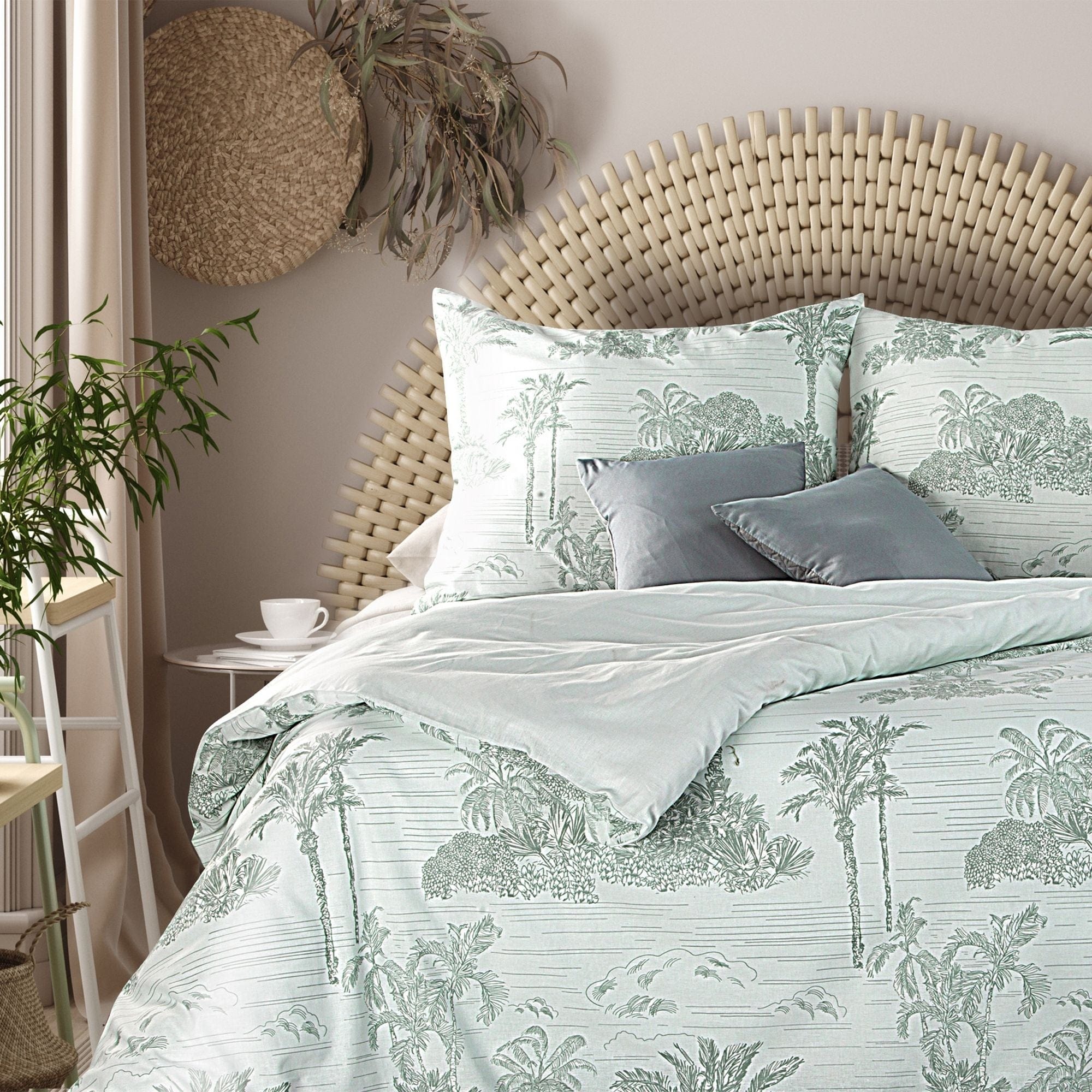 Lenjerie de pat din bumbac, Monte 5 Alb / Gri (1)