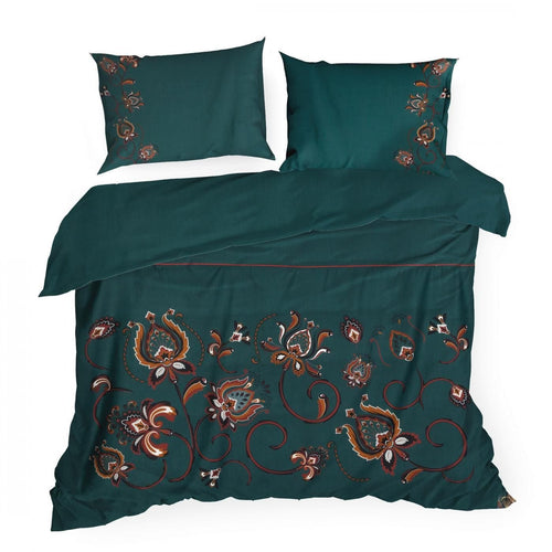 Lenjerie de pat din bumbac, Morocco 3 Albastru / Roz & ERFRNY-BEDLINEN-MOROCCO-3-BLUE-PINK