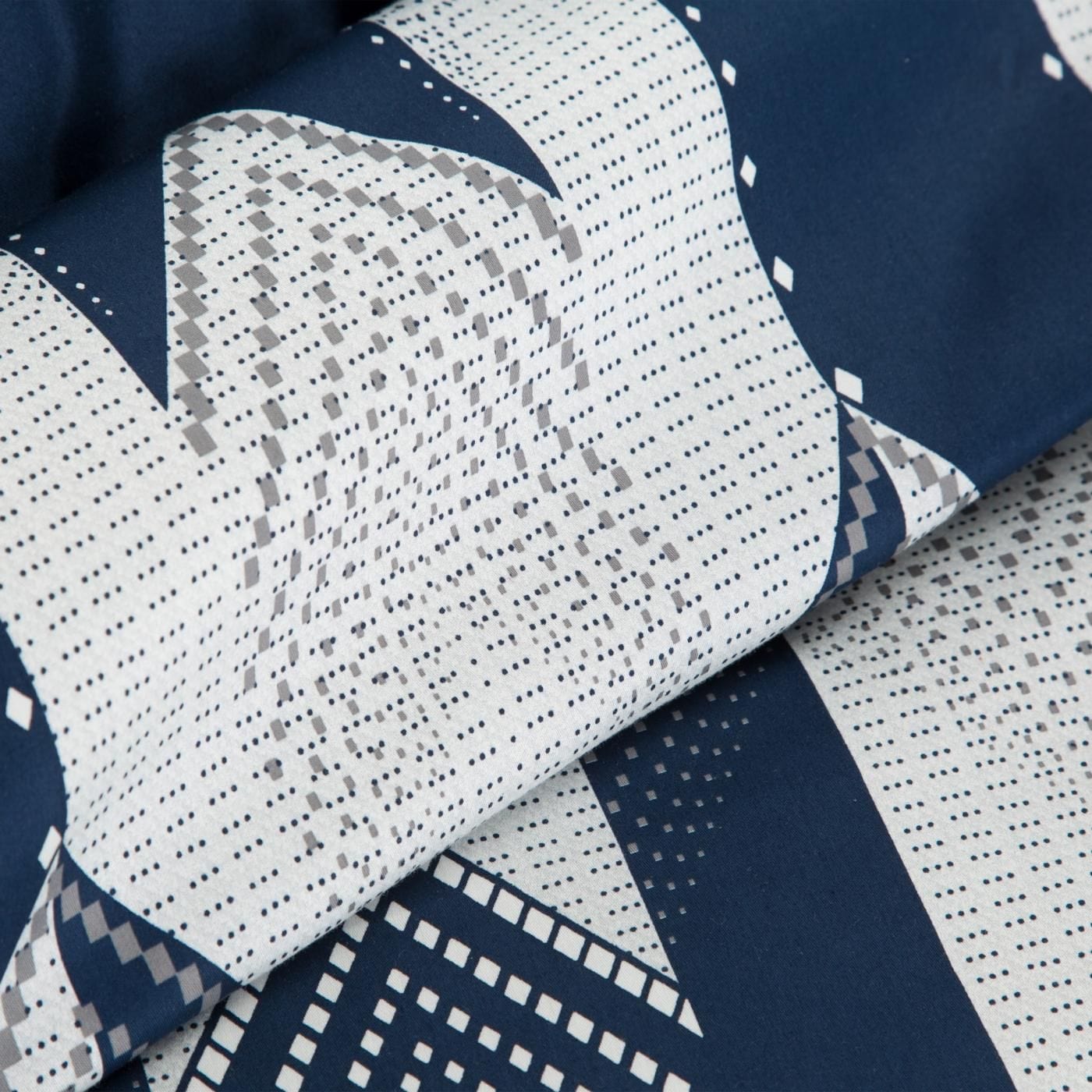 Lenjerie de pat din bumbac, Palermo 4 Alb / Bleumarin (2)