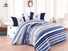 Lenjerie de pat din bumbac Ranforce, Beverly Hills Polo Club BHPC 029 Bleu / Alb, 200 x 220 cm (1)