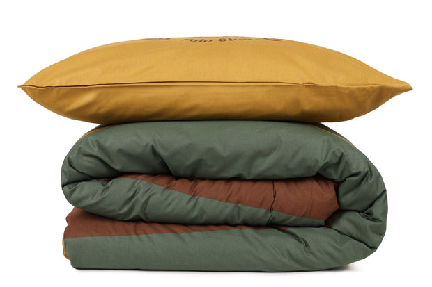 Lenjerie de pat din bumbac Ranforce, Beverly Hills Polo Club BHPC 041 Mustariu / Bleumarin, 200 x 220 cm (3)