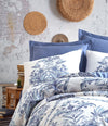 Lenjerie de pat din bumbac Ranforce, Egina Albastru / Alb, 200 x 220 cm (1)