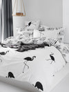 Lenjerie de pat din bumbac Ranforce Hope Alb / Negru, 200 x 220 cm