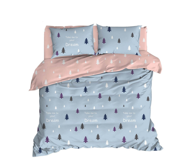 Asir Lenjerie de pat din bumbac Ranforce Takeme Multicolor, 200 x 220 cm