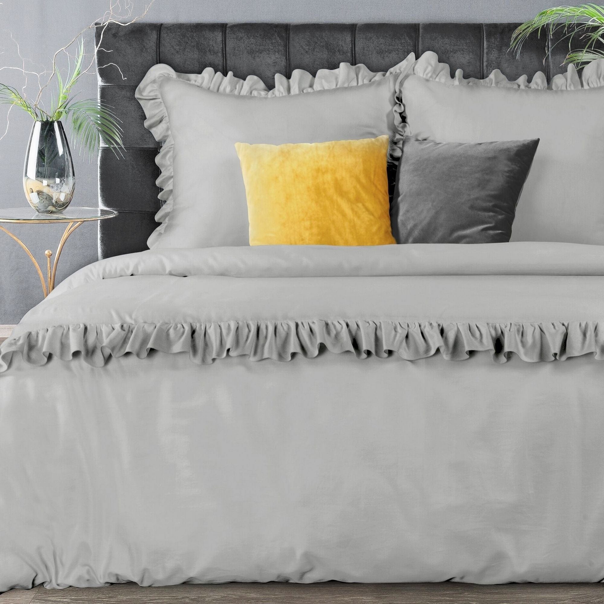 Lenjerie de pat din bumbac, Reina 2 3C Argintiu, 160 x 200 cm (1)