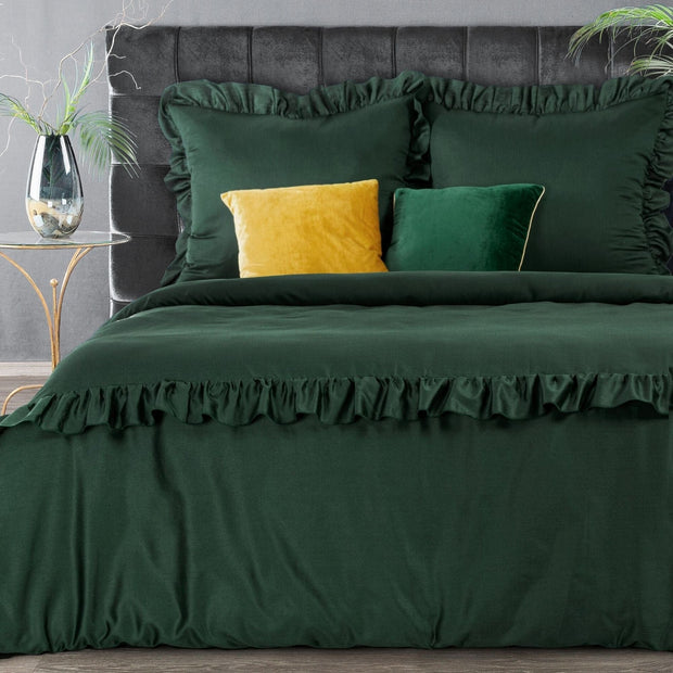 Lenjerie de pat din bumbac, Reina 2 3E Verde Inchis, 160 x 200 cm (1)