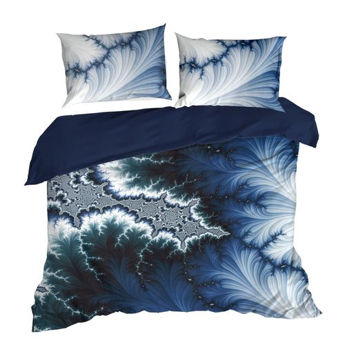 Lenjerie de pat din bumbac, Reina Bleumarin / Alb & ERFRNY-BEDLINEN-REINA-NAVY-BLUE-WHITE