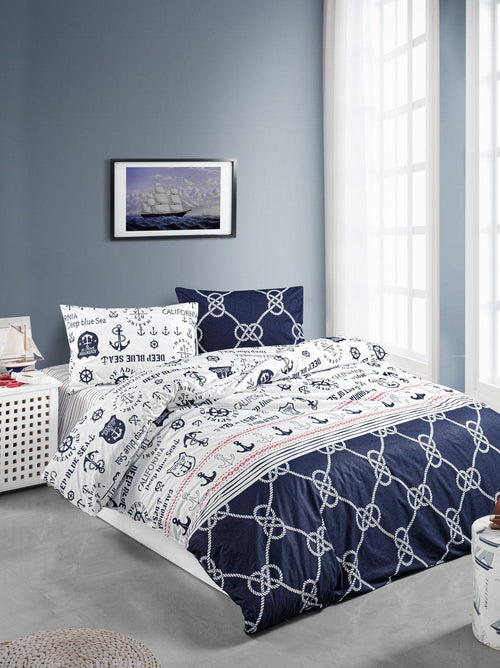 Asir Lenjerie de pat din bumbac, Rudder Multicolor, 200 x 220 cm