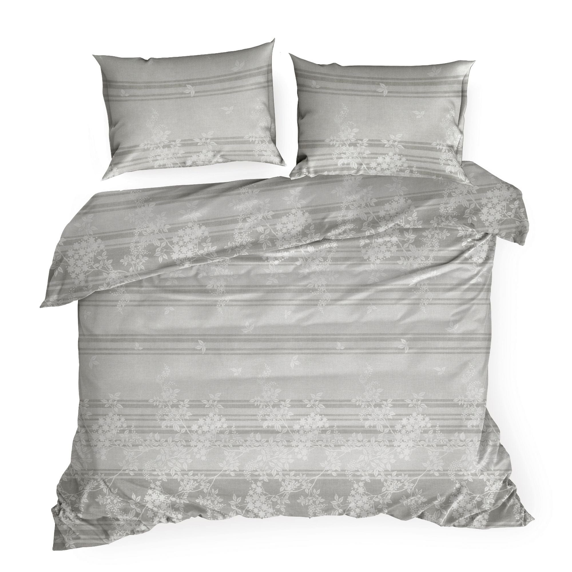 Lenjerie de pat din bumbac, Sara0 1 Argintiu / Alb, 140 x 200 cm