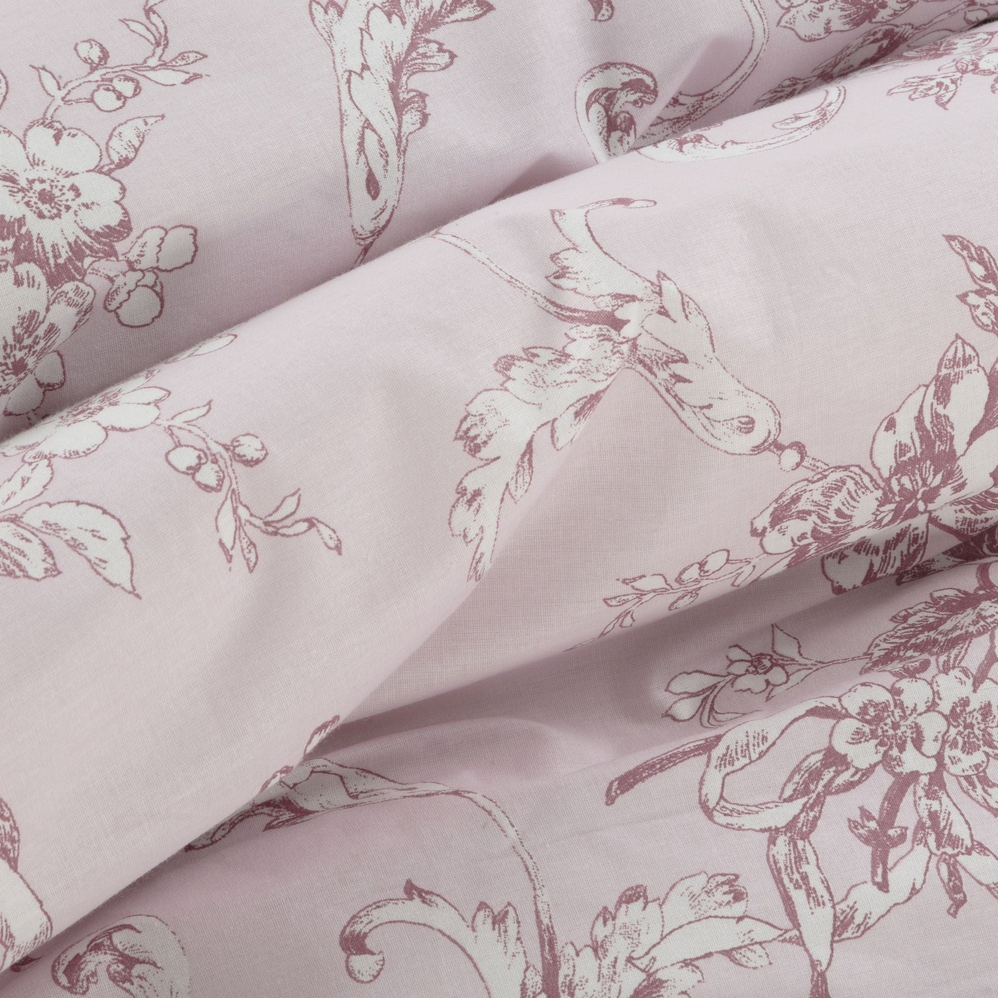 Lenjerie de pat din bumbac, Sara0 4 Lila / Roz Deschis, 140 x 200 cm (2)