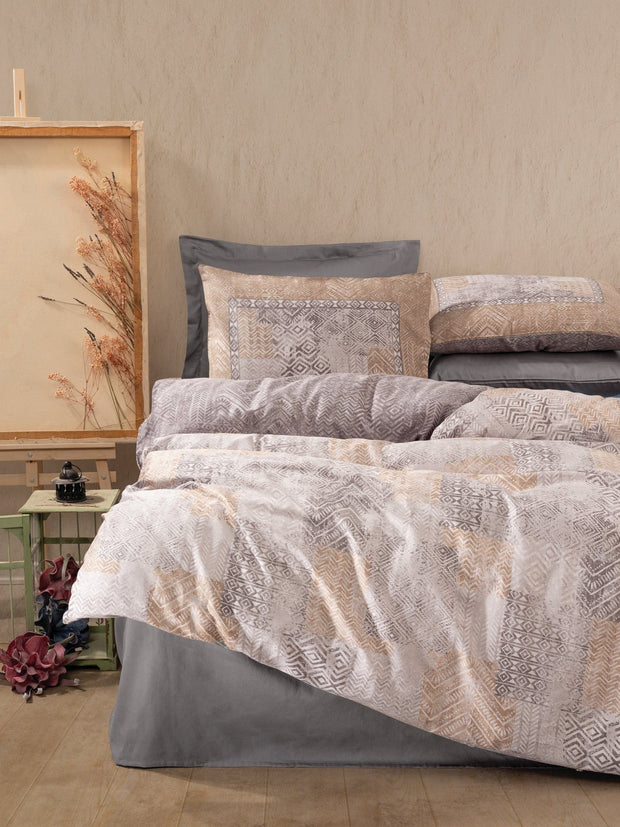 Lenjerie de pat din bumbac Satinat Amentes Multicolor, 200 x 220 cm