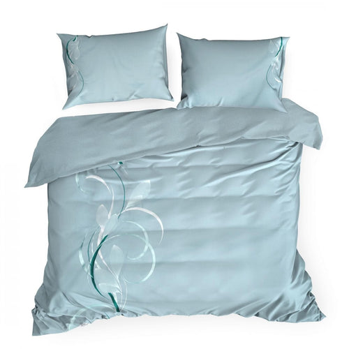 Lenjerie de pat din bumbac Satinat, Haft 1 Bleu & ERFRNY-BEDLINEN-HAFT-1-LIGHT-BLUE