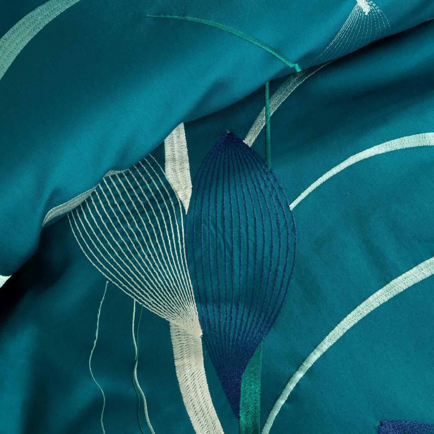 Lenjerie de pat din bumbac Satinat, Haft 1 Turcoaz (2)