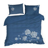 Lenjerie de pat din bumbac Satinat, Haft 3 Bleumarin / Gri & ERFRNY-BEDLINEN-HAFT-3-NAVY-BLUE-STEEL