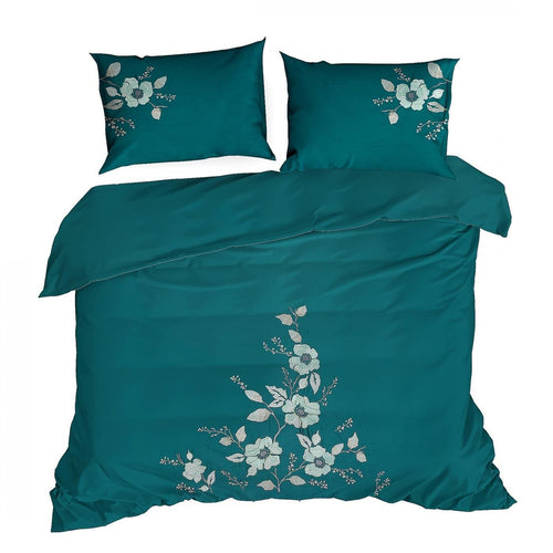 Lenjerie de pat din bumbac Satinat, Haft 6 Petrol & ERFRNY-BEDLINEN-HAFT-6-PETROL