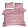 Lenjerie de pat din bumbac Satinat, Haft 6 Roz / Gri & ERFRNY-BEDLINEN-HAFT-6-PINK-GRAY
