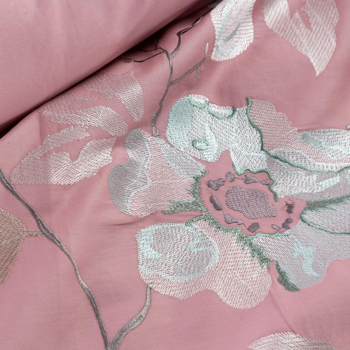 Lenjerie de pat din bumbac Satinat, Haft 6 Roz / Gri (2)