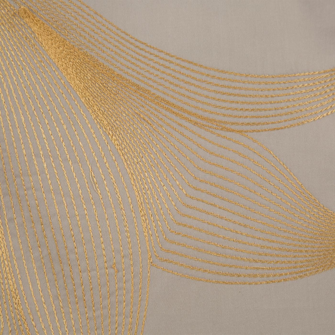 Lenjerie de pat din bumbac Satinat, Haft 7 Bej / Auriu, 160 x 200 cm (3)