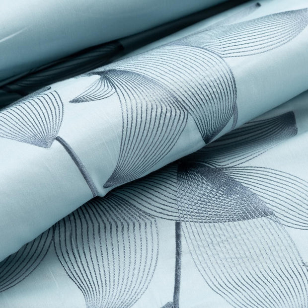 Lenjerie de pat din bumbac Satinat, Haft 7 Bleu (2)