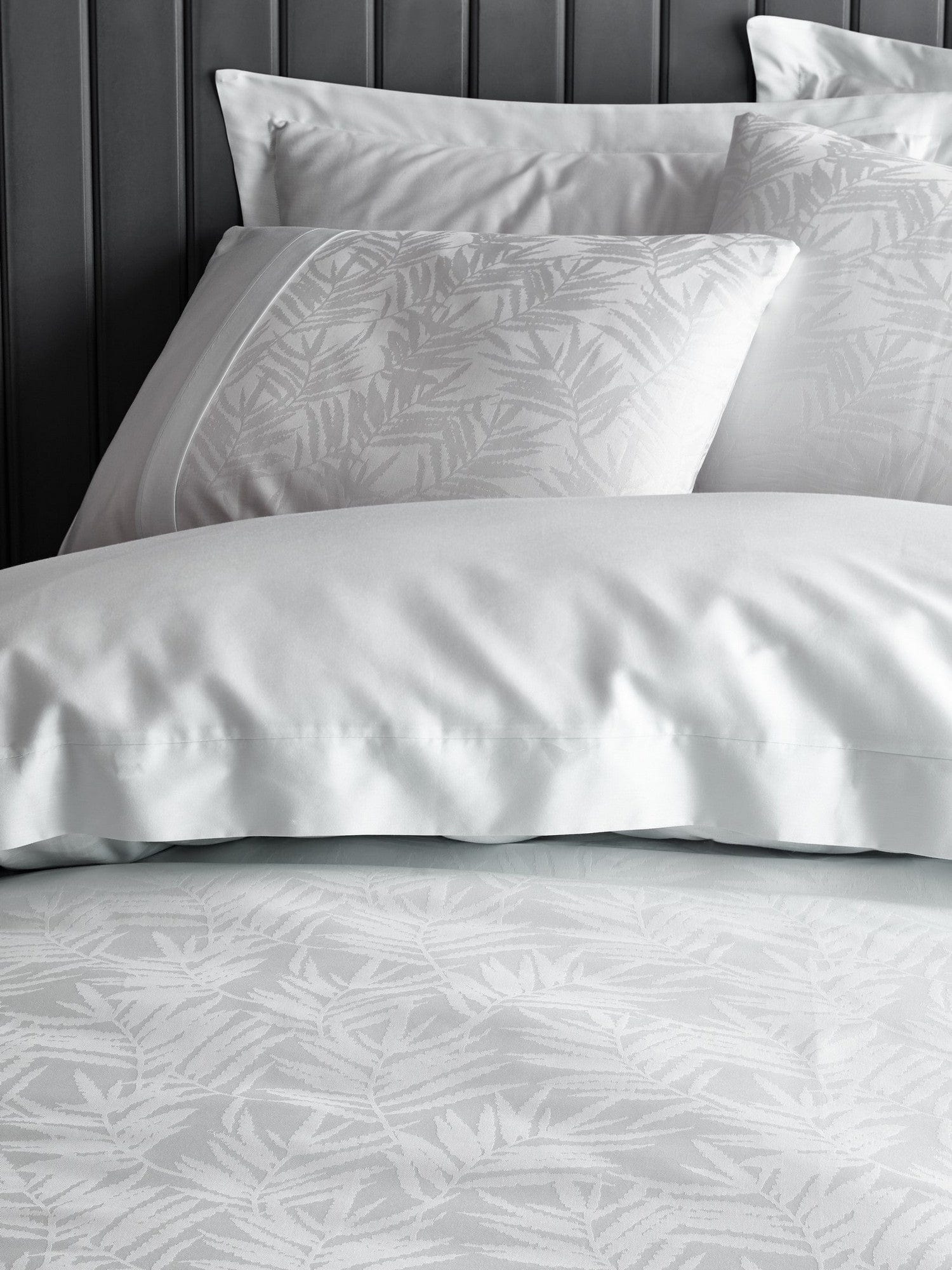 Asir Lenjerie de pat din bumbac Satinat Leaf Alb, 200 x 220 cm