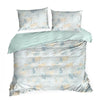 Lenjerie de pat din bumbac Satinat, Milan Gri / Albastru & ERFRNY-BEDLINEN-MILAN-STEEL-BLUE