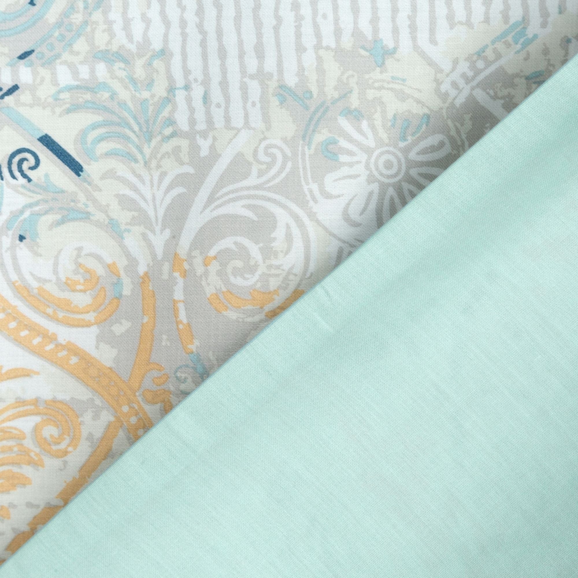 Lenjerie de pat din bumbac Satinat, Milan Gri / Albastru (2)