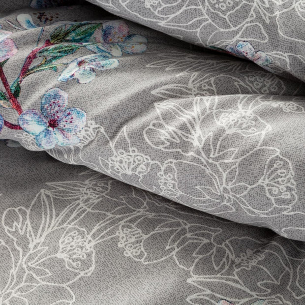 Lenjerie de pat din bumbac Satinat, Nelly 5 Gri / Roz (2)