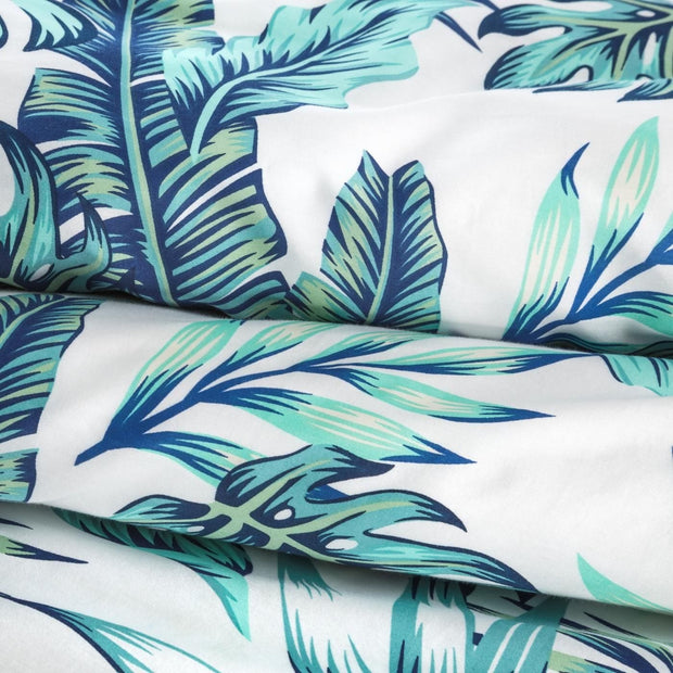 Lenjerie de pat din bumbac Satinat, Sammy Alb / Verde, 220 x 200 cm (2)