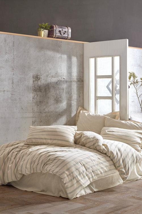 Lenjerie de pat din bumbac, Solaris Verde / Multicolor, 200 x 220 cm