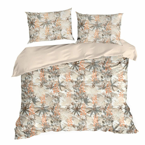 Lenjerie de pat din bumbac, Sonia Bej / Gri, 220 x 200 cm