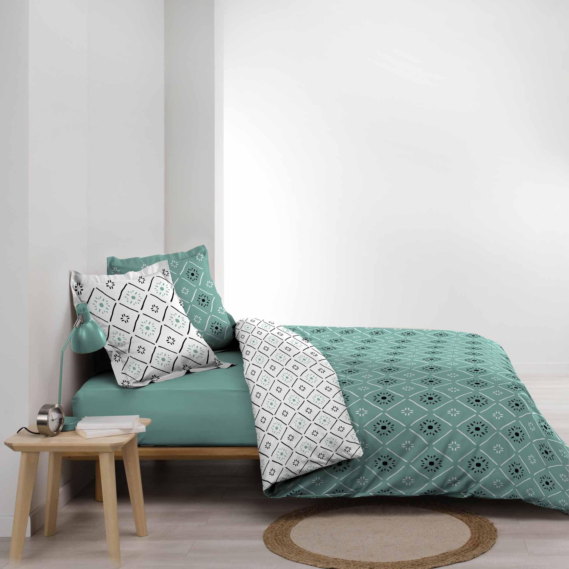 U10 Lenjerie de pat din bumbac, Tahina Albastru, 240 x 220 cm