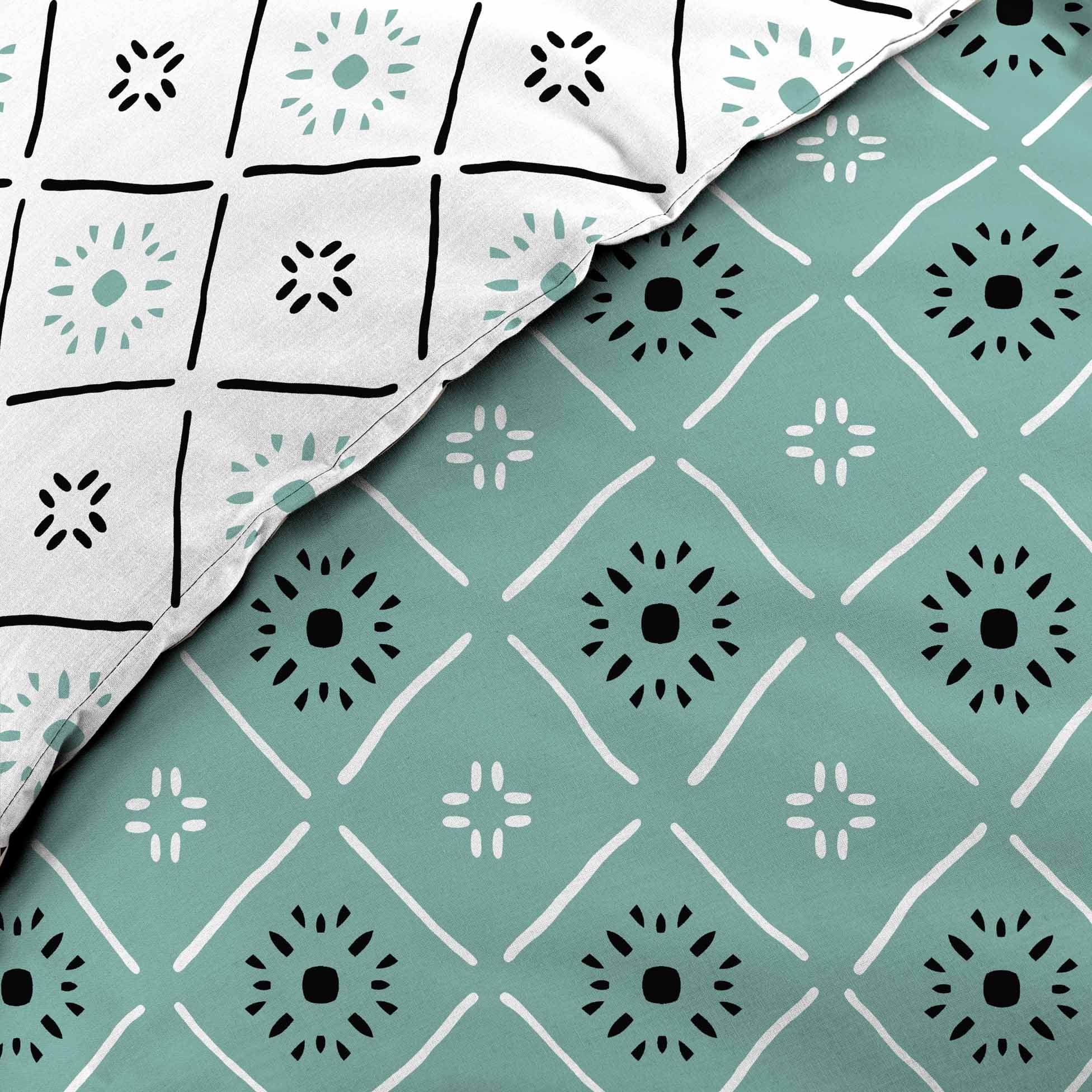 U10 Lenjerie de pat din bumbac, Tahina Albastru, 240 x 220 cm