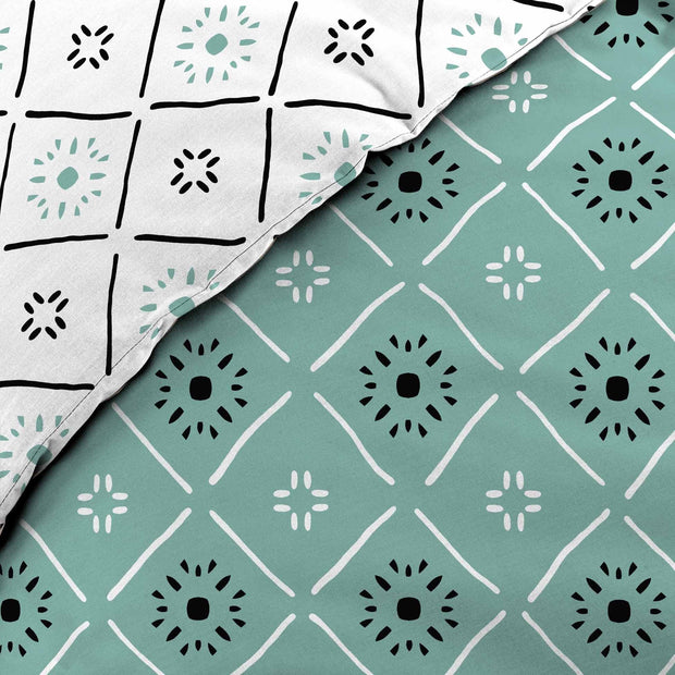 U10 Lenjerie de pat din bumbac, Tahina Albastru, 240 x 220 cm