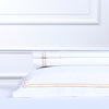 Lenjerie de pat din Bumbac Egiptean, 300TC, 4 piese, Double Row Cord Alb / Somon, 200 x 220 cm (2)