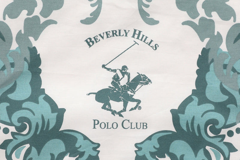 Lenjerie de pat din bumbac Ranforce, Beverly Hills Polo Club BHPC 024 Verde / Alb, 200 x 220 cm (3)