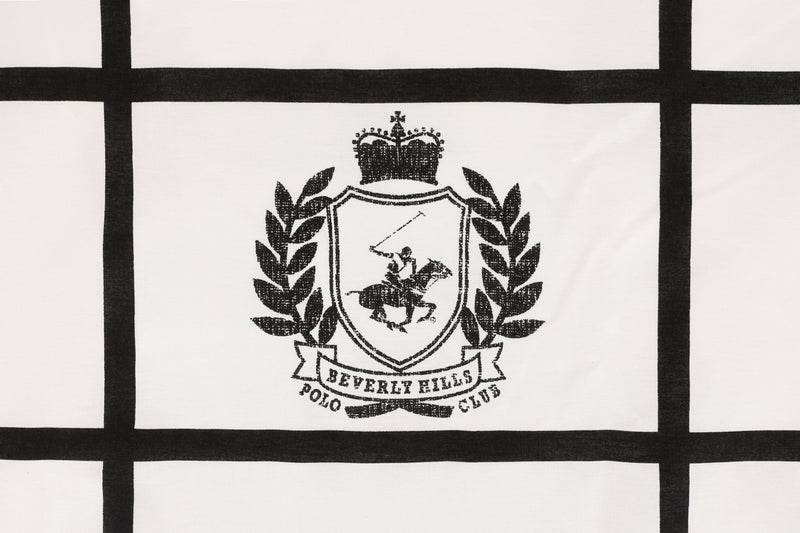 Lenjerie de pat din bumbac Ranforce, Beverly Hills Polo Club BHPC 028 Alb / Negru, 160 x 220 cm (1)